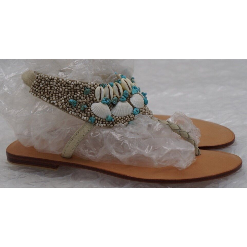 Cocobelle Kauai Turquoise and Shell Sandals Size 8.5 New - Picture 6 of 11